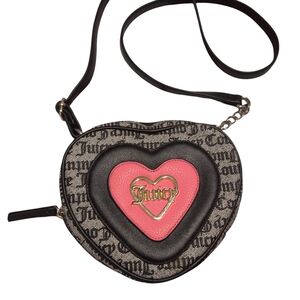 Juicy Couture Heart Crossbody Bag - Pink, Black, and Gray